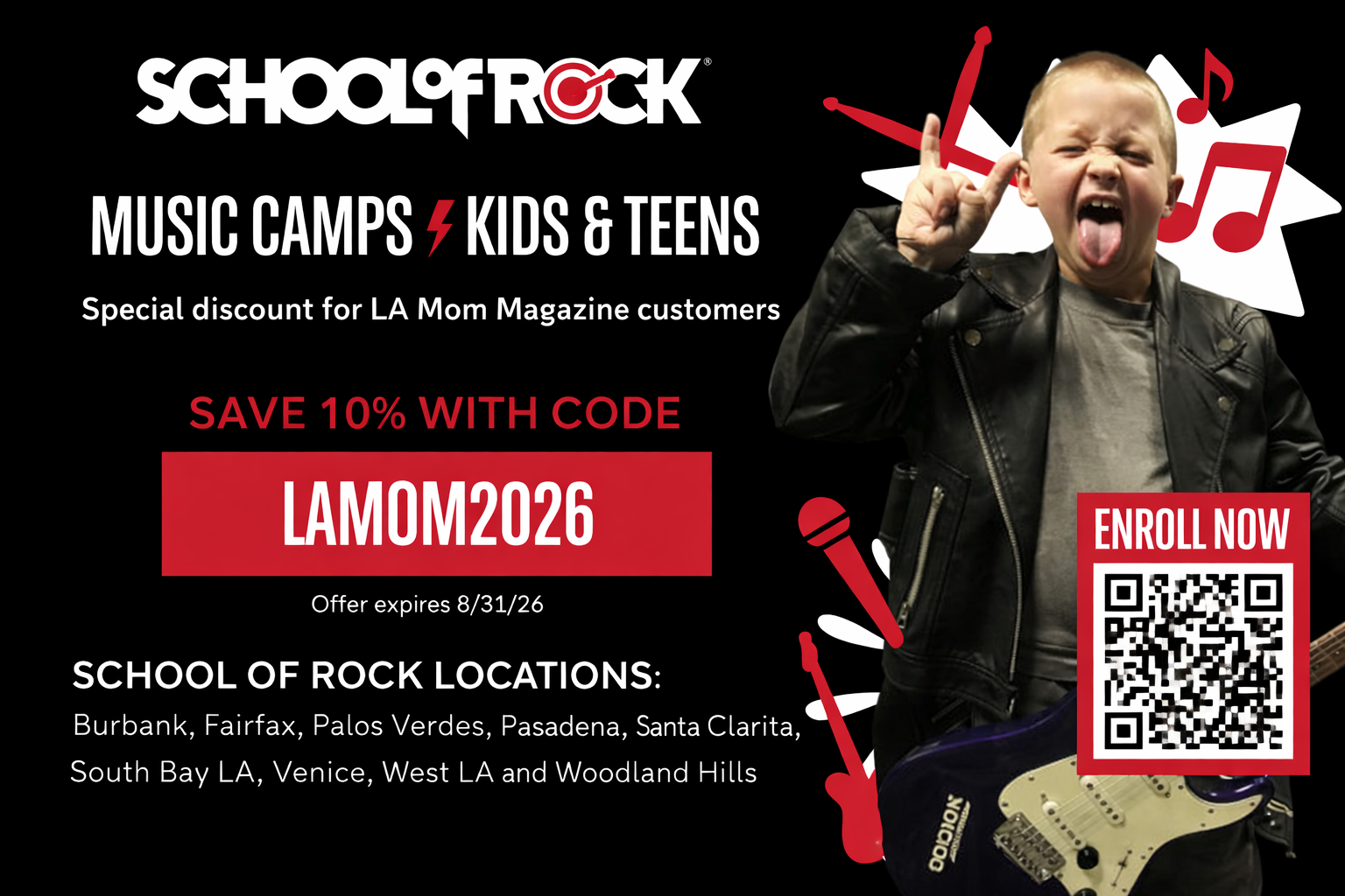 School of Rock LA Mom Flyer